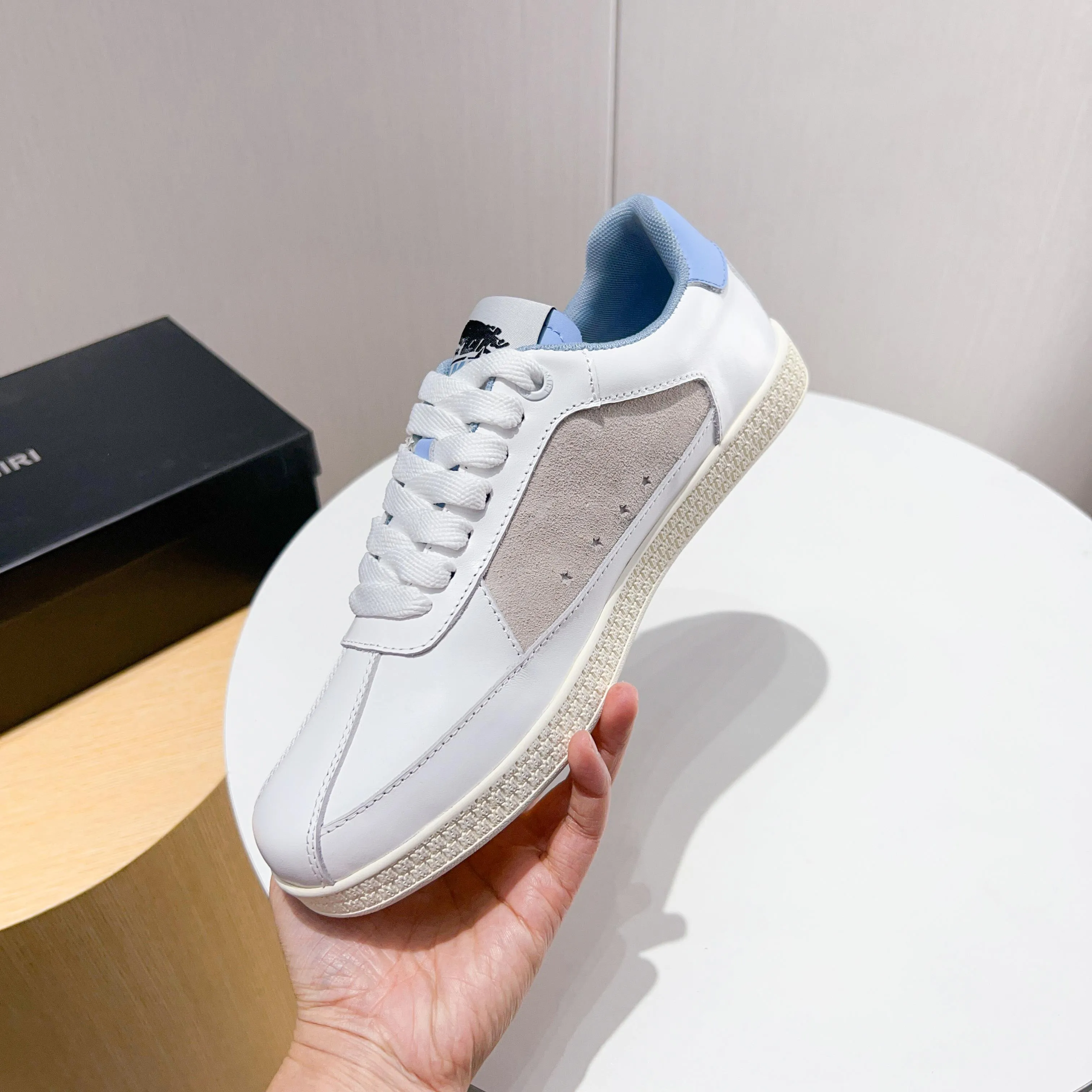 Men's shoes 💰420 [New style] 🌲🌲Balmain - New Amiri trendy shoes, low-top casual sports shoes, the same style as celebrities, made of selected pebbled cowhide and frosted cowhide, original outsole, comfortable on the feet, high-end workmanship, welcome to buy. Size: 39-45 (46 customized)
